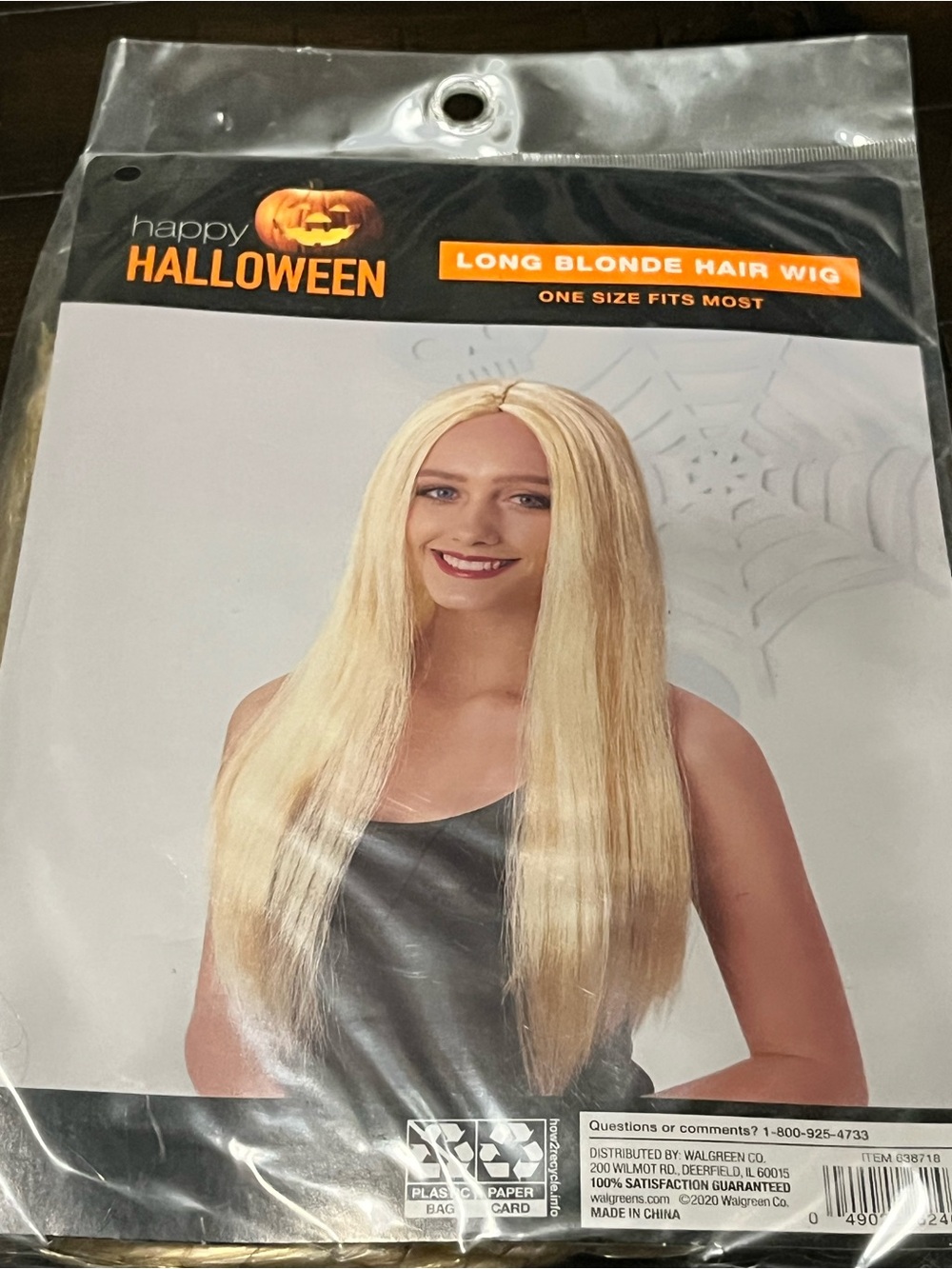 Long Blonde Hair Wig - Blonde Halloween Costume Accessory